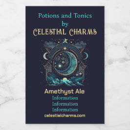 Erstellen Sie Ihre eigenen Abstrakten Himmelsmonde Weinetikett