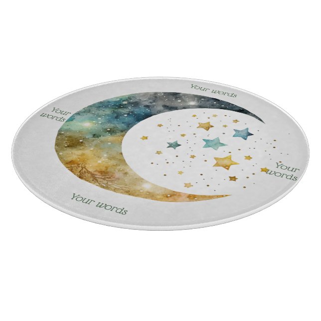 Erstellen Sie Ihre eigenen Aquarellfarben Halbmond Schneidebrett (Ecke)