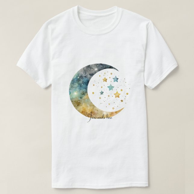Erstellen Sie Ihre eigenen Aquarellfarben Halbmond T-Shirt (Design vorne)