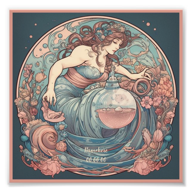 Erstellen Sie Ihre eigenen Art Nouveau Aquarius Zo Fotodruck (Vorne)