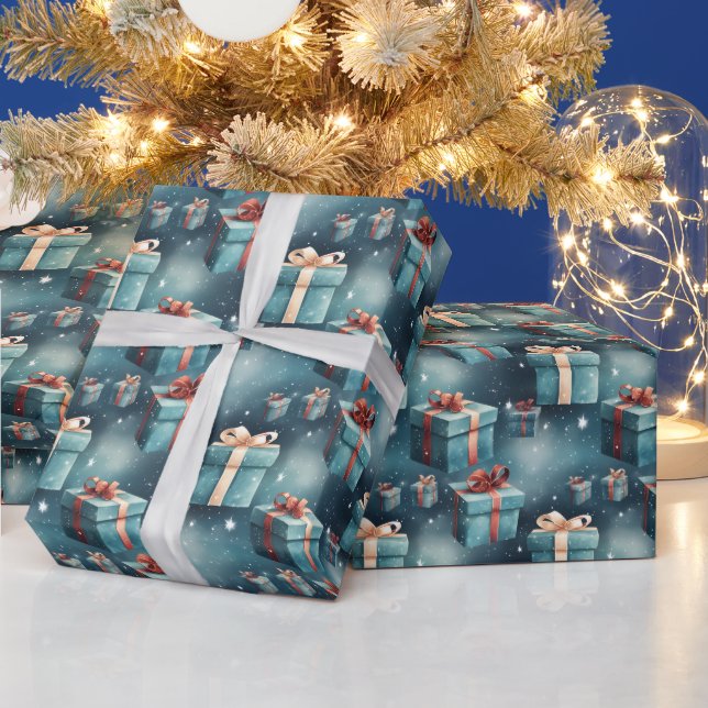 Erstellen Sie Ihre eigenen Blue Chistmas Boxen & S Geschenkpapier (Feiertage)