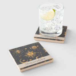 Erstellen Sie Ihre eigenen Blue Gold Celestis Moon Steinuntersetzer