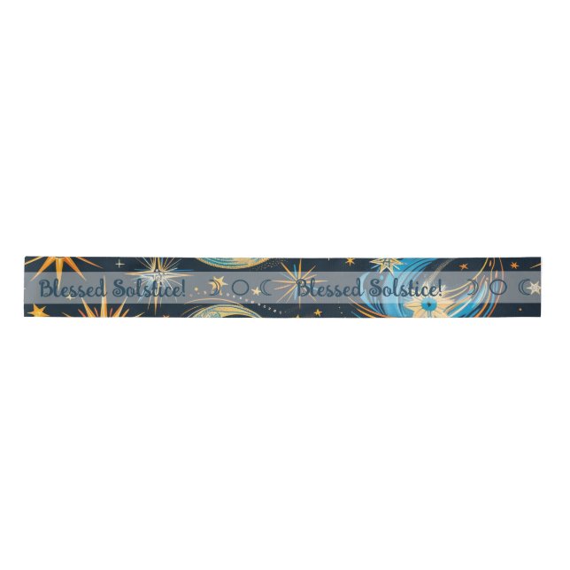 Erstellen Sie Ihre eigenen Blue & Gold Sun Moon &  Satinband (Vorderseite)