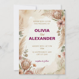 Erstellen Sie Ihre eigenen bohemian Hochzeitseinla Einladung