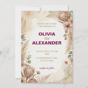 Erstellen Sie Ihre eigenen bohemian Hochzeitseinla Einladung