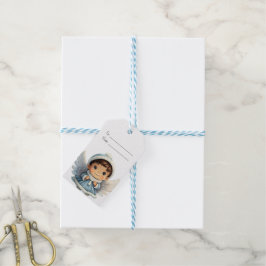 Erstellen Sie Ihre eigenen Brünetten Boy Blue Ange Geschenkanhänger