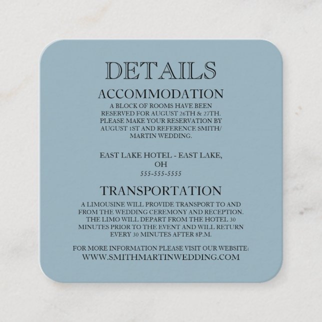 Erstellen Sie Ihre eigenen - Dusty Blue Begleitkarte (Vorderseite)