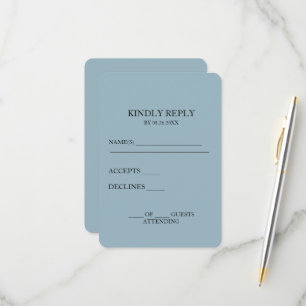 Erstellen Sie Ihre eigenen - Dusty Blue RSVP Karte