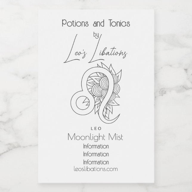 Erstellen Sie Ihre eigenen eleganten Black & White Weinetikett (Einzelnes Label)