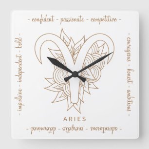 Erstellen Sie Ihre eigenen eleganten Gold & White Quadratische Wanduhr