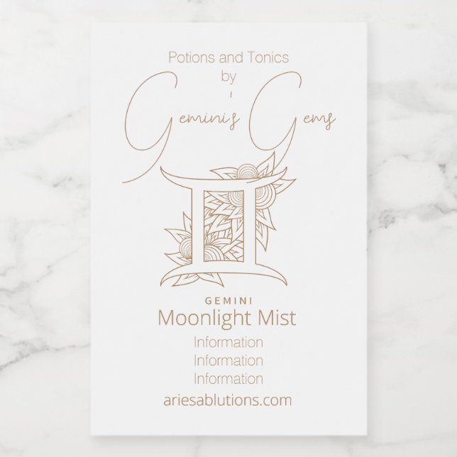 Erstellen Sie Ihre eigenen eleganten Gold & White  Weinetikett (Einzelnes Label)