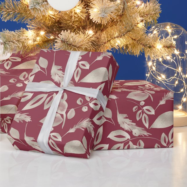 Erstellen Sie Ihre eigenen eleganten Rot- und Gold Geschenkpapier (Feiertage)