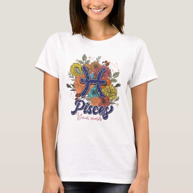 Erstellen Sie Ihre eigenen Fische Zodiac-Blume T-Shirt (Vorderseite)