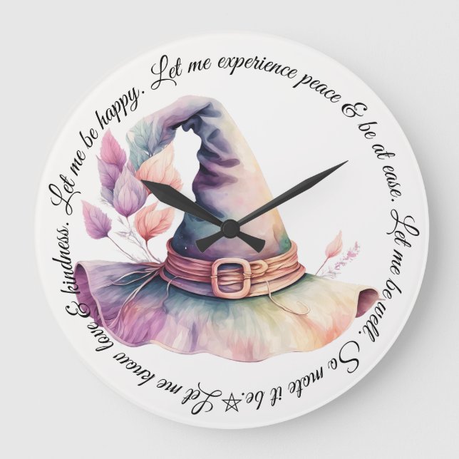 Erstellen Sie Ihre eigenen Frilly-Regenbogen-Hexen Große Wanduhr (Vorderseite)