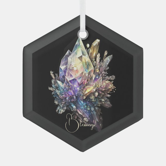 Erstellen Sie Ihre eigenen gelben Kristalle Ornament Aus Glas (Vorderseite)