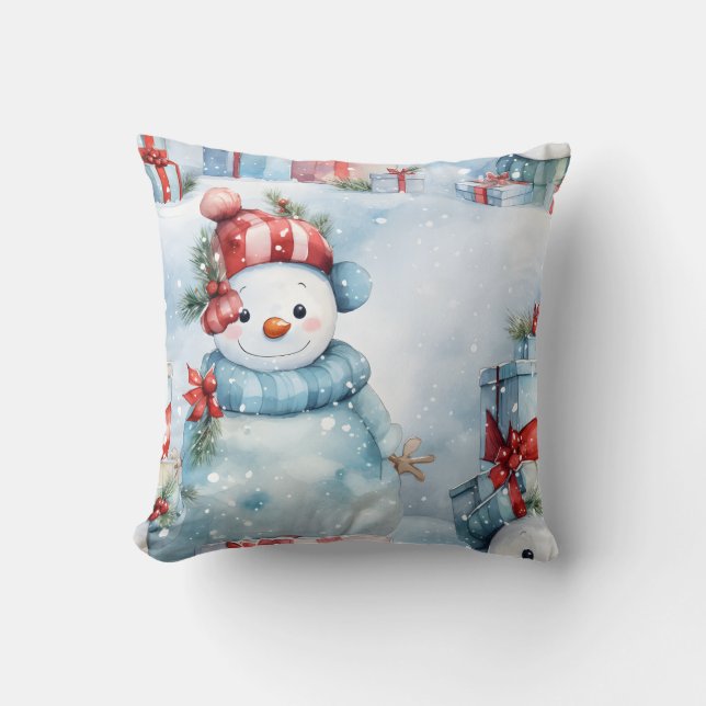 Erstellen Sie Ihre eigenen Geschenke im Schnee Kissen (Vorderseite)