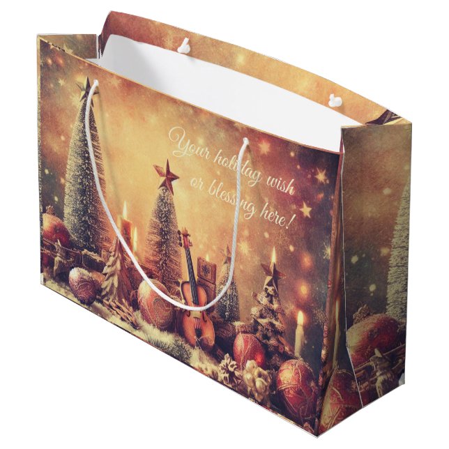 Erstellen Sie Ihre eigenen Gitarren- und Weihnacht Große Geschenktüte (Rückseite Schrägansicht)