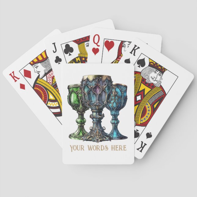 Erstellen Sie Ihre eigenen gotischen grünen und bl Spielkarten (Rückseite)