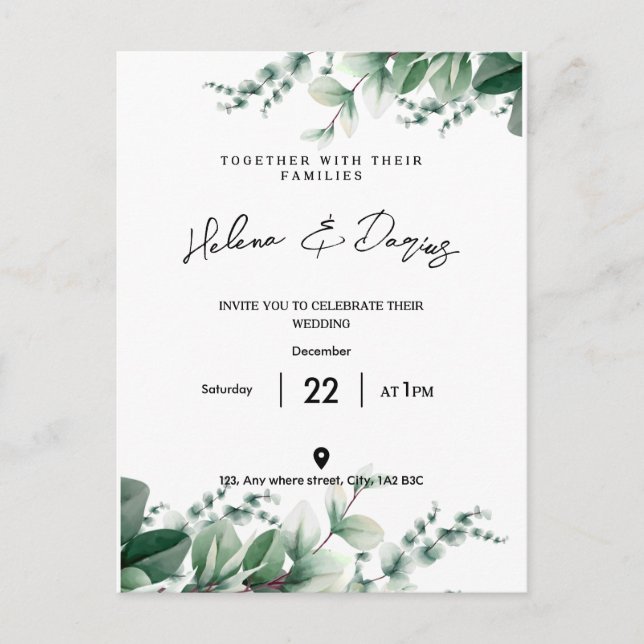 Erstellen Sie Ihre eigenen - Grün gehen Ankündigungspostkarte (Vorderseite)