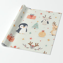 Erstellen Sie Ihre eigenen grünen Kawaii Weihnacht Geschenkpapier