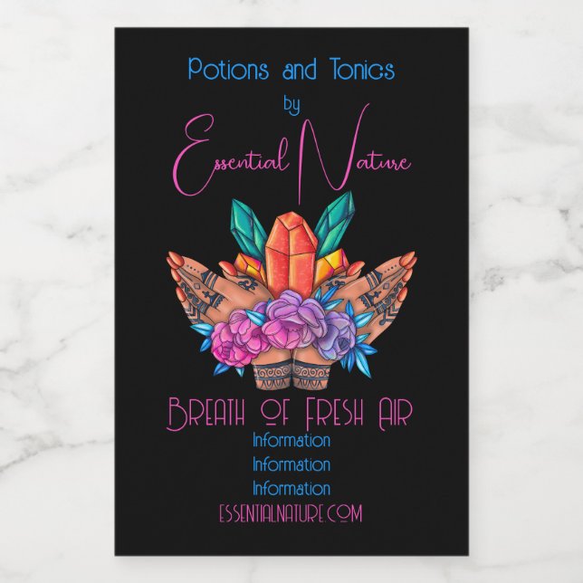 Erstellen Sie Ihre eigenen Henna Hands Kristalle & Lebensmitteletikett (Einzelnes Label)