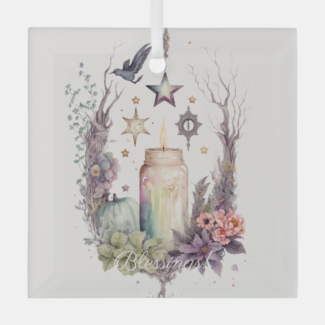 Erstellen Sie Ihre eigenen Himmelsbussen-Rose Ornament Aus Glas (Vorderseite)