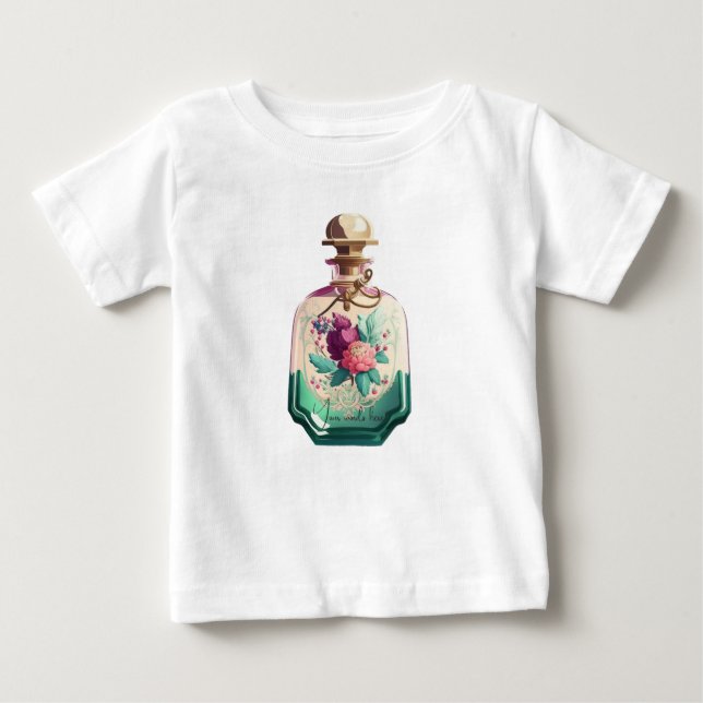 Erstellen Sie Ihre eigenen Hübschen Peonies Parfüm Baby T-shirt (Vorderseite)