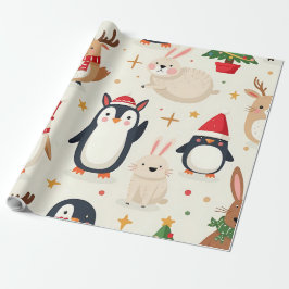 Erstellen Sie Ihre eigenen Kawaii-Freunde Tiere Geschenkpapier