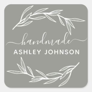 Erstellen Sie Ihre eigenen Laurel-Blätter Quadratischer Aufkleber