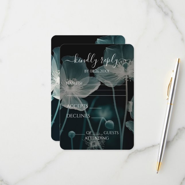 Erstellen Sie Ihre eigenen - Light Blue X-Ray-Wild RSVP Karte (Vorderseite/Rückseite Beispiel)