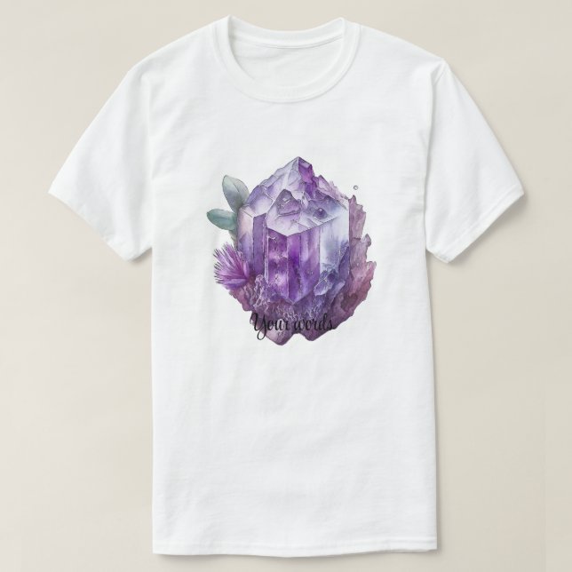 Erstellen Sie Ihre eigenen Lila Amethyst-Kristalle T-Shirt (Design vorne)