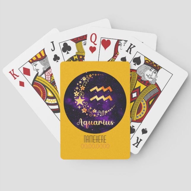 Erstellen Sie Ihre eigenen Lila Celestial Aquarius Spielkarten (Rückseite)