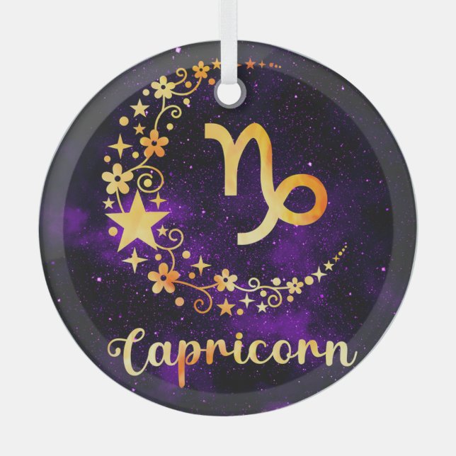 Erstellen Sie Ihre eigenen Lila Himmelskorn Zodiac Ornament Aus Glas (Vorderseite)