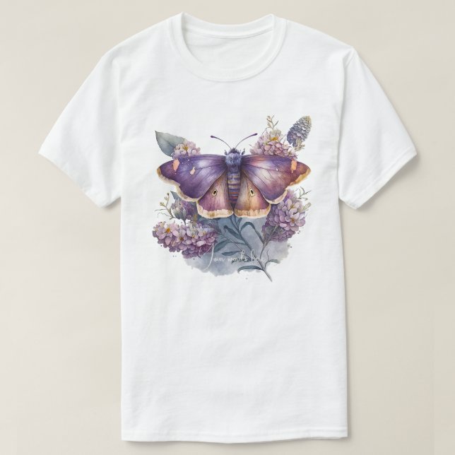 Erstellen Sie Ihre eigenen Lila Moth-Wildblumen T-Shirt (Design vorne)