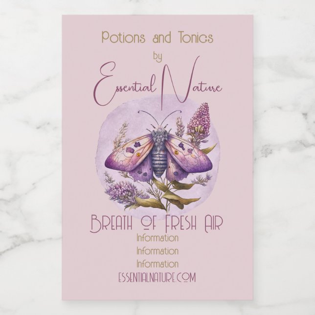 Erstellen Sie Ihre eigenen Lila Motten und Wildblu Lebensmitteletikett (Einzelnes Label)