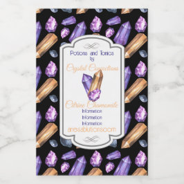 Erstellen Sie Ihre eigenen Lila- und Goldkristalle Weinetikett