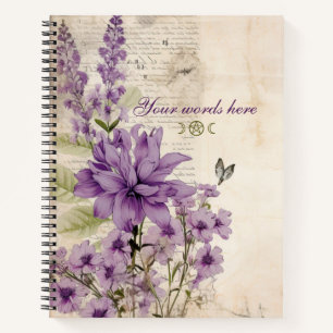 Erstellen Sie Ihre eigenen lila Wildblumen Romanti Notizbuch