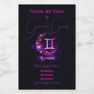 Erstellen Sie Ihre eigenen Lila Zodiac Gemini Zodi Weinetikett