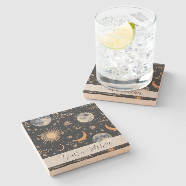 Erstellen Sie Ihre eigenen Lunar Cloudscapes Celes Steinuntersetzer (Seitenansicht)