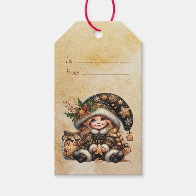 Erstellen Sie Ihre eigenen magischen Weihnachtsbäu Geschenkanhänger (Vorderseite)