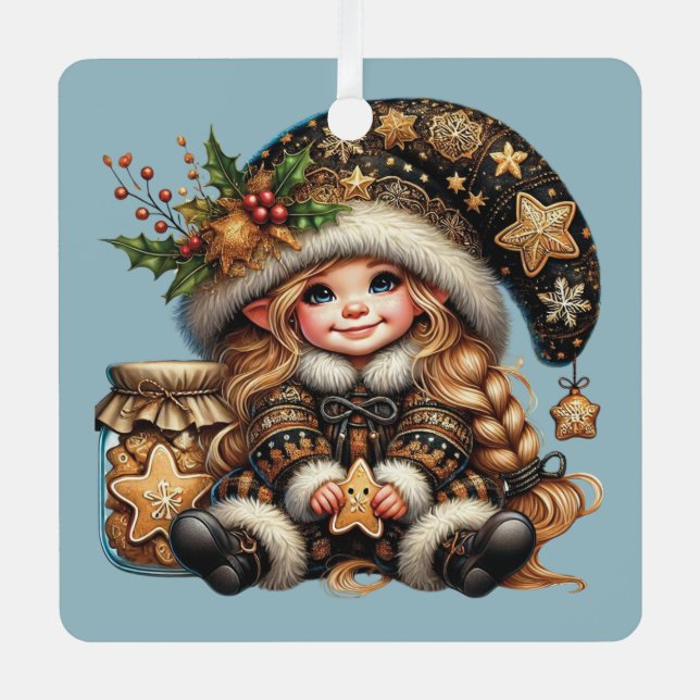 Erstellen Sie Ihre eigenen magischen Weihnachtsbäu Ornament Aus Metall (Vorderseite)