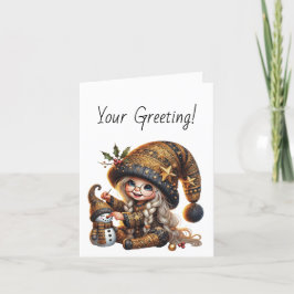 Erstellen Sie Ihre eigenen magischen Weihnachtsgno Feiertagskarte