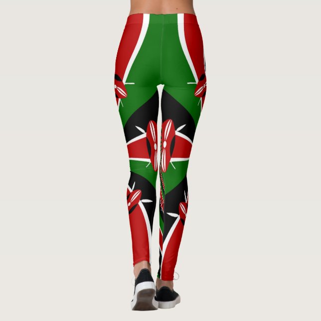 Erstellen Sie Ihre eigenen Make it Kenyan Flag Kle Leggings (Rückseite)