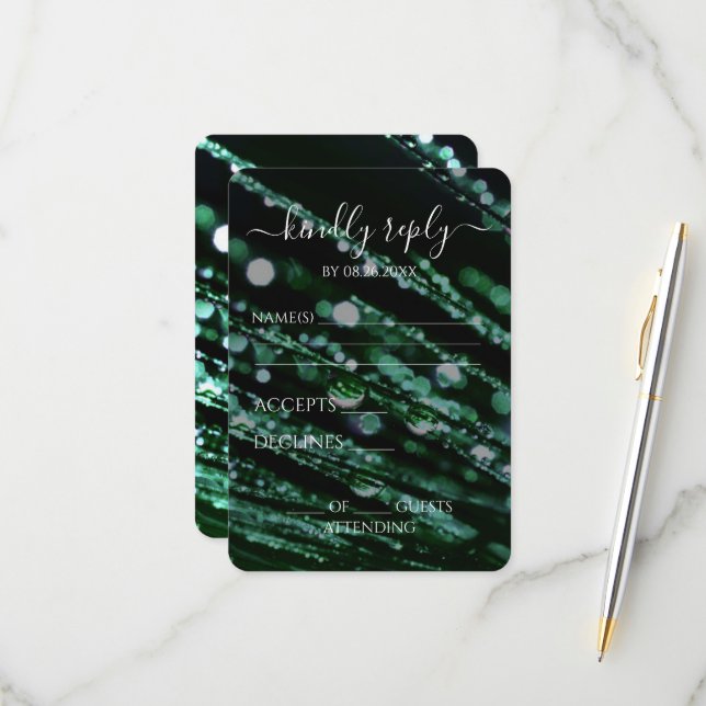 Erstellen Sie Ihre eigenen - Mattierte Zweige in B RSVP Karte (Vorderseite/Rückseite Beispiel)