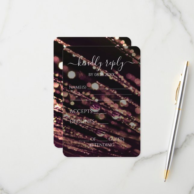 Erstellen Sie Ihre eigenen - Mattierte Zweige in B RSVP Karte (Vorderseite/Rückseite Beispiel)