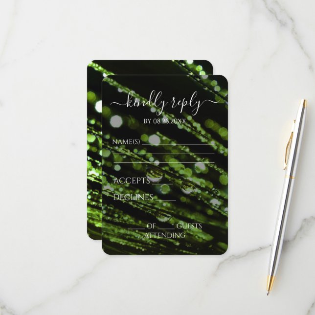 Erstellen Sie Ihre eigenen - Mattierte Zweige in B RSVP Karte (Vorderseite/Rückseite Beispiel)