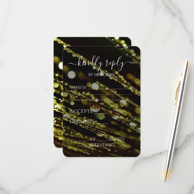 Erstellen Sie Ihre eigenen - Mattierte Zweige in B RSVP Karte (Vorderseite/Rückseite Beispiel)