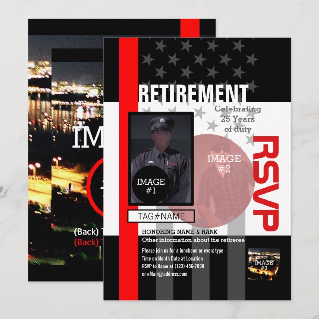 Erstellen Sie Ihre eigenen mit 4 Bildern und 12 Te Einladung (Vorne/Hinten)