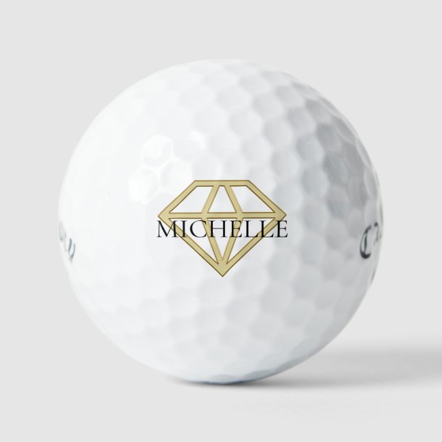 Erstellen Sie Ihre eigenen modernen Diamantenfraue Golfball (Vorderseite)