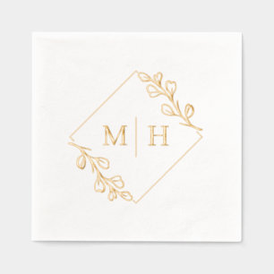 Erstellen Sie Ihre eigenen modernen Verheirateten  Servietten Mit Folie